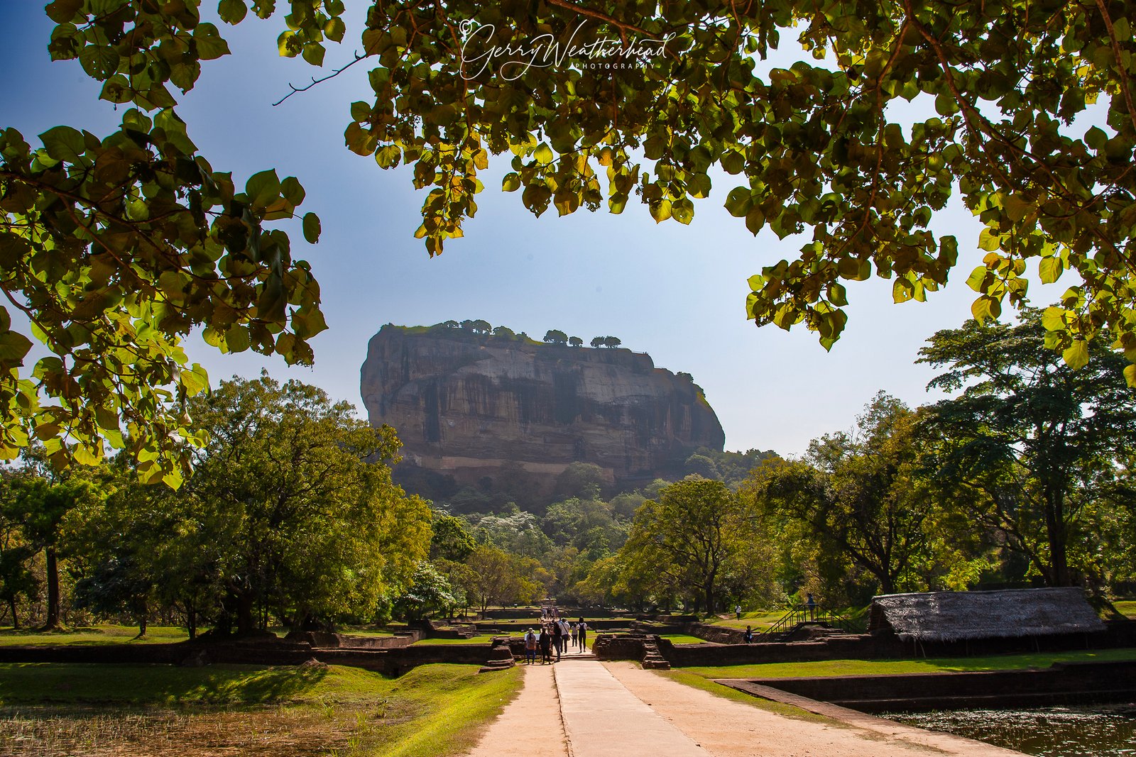 Sigiriya rock fortress pathway and ancient stone steps